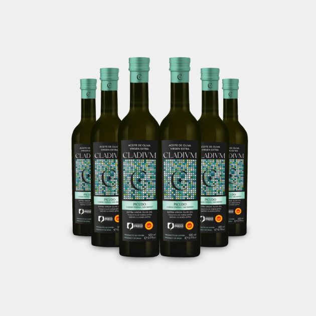 Caja 6 unidades Cladivm botella AOVE 100% Picudo